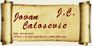 Jovan Čalošević vizit kartica